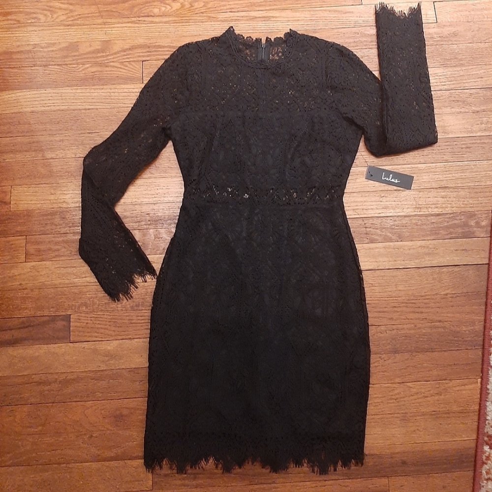 Lulu's Black Lace Dress